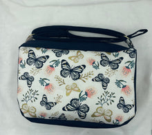 Load image into Gallery viewer, Blue and Gold Butterfly Boho Bigger Bag