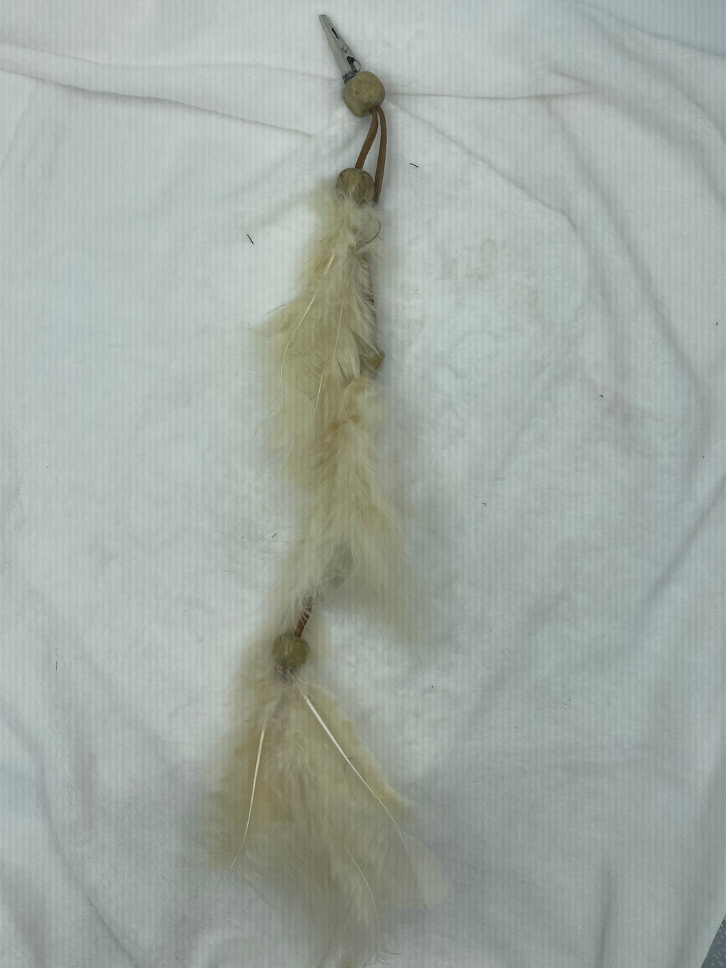 Cream Feather Bohemian Hair Clip