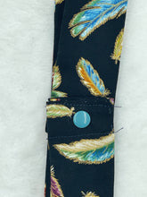 Load image into Gallery viewer, Black Feather Collar Cooler with snap closure