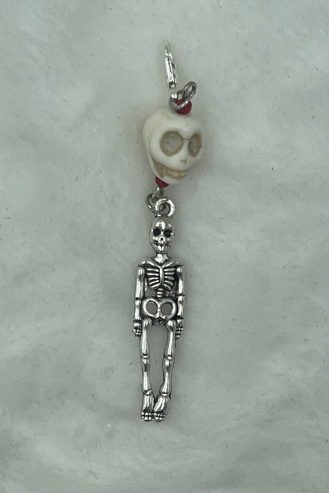 White skull with Skeleton Boho Charm