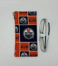 Load image into Gallery viewer, Orange Hockey Boho Glasses Case