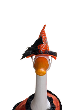 Load image into Gallery viewer, Orange witchy Cape and hat for 20” porch goose