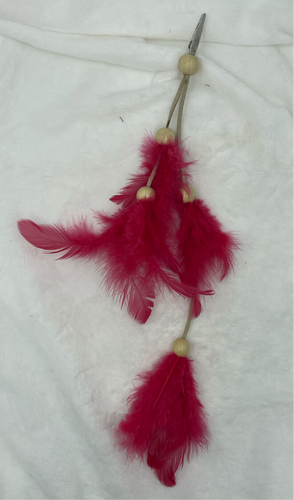 Red Feather Bohemian Hair Clip