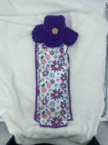 Purple flower Hanging Hand Towel