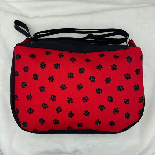 Red Paw Print Boho Bigger Bag