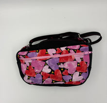 Load image into Gallery viewer, Hearts Boho Bitty Bag with front zipper pocket