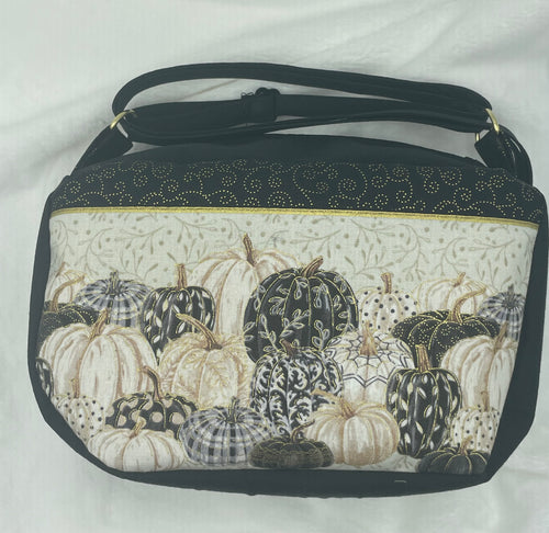 Autumn Black and Gold Pumpkin Patch Boho Bitty Bag