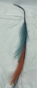 Blue and Orange Fern Feather Bohemian Hair Clip