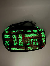 Load image into Gallery viewer, Danger Boho Bitty Bag with front zipper pocket (glow in the dark)