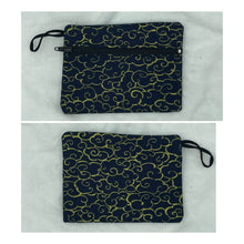 Load image into Gallery viewer, Blue and Gold Boho Go Pouch