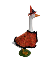 Load image into Gallery viewer, Orange witchy Cape and hat for 20” porch goose