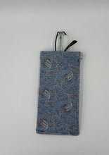 Load image into Gallery viewer, Blue Paisley Boho Glasses Case