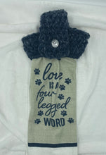 Load image into Gallery viewer, Love is a four legged word hanging hand towel