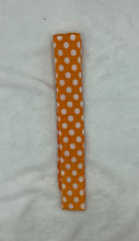 Load image into Gallery viewer, Orange Polkadot Collar cooler tie closure