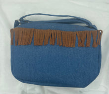 Load image into Gallery viewer, Denim Boho Bigger Bag with Faux Suede Fringe