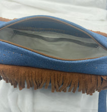 Load image into Gallery viewer, Denim Boho Bigger Bag with Faux Suede Fringe